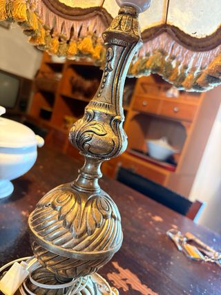 2 Lámparas Auxiliares Antiguas Doradas