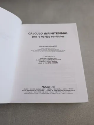 CÁLCULO INFINITESIMAL. Francisco Granero