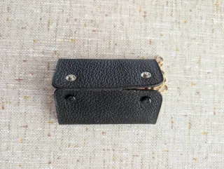 Estuche Llavero Piel Negra 6 Ganchos