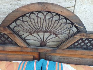 Banco rústico madera y hierro