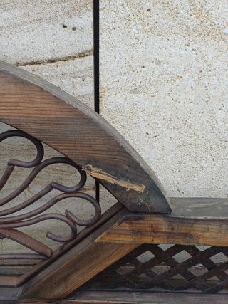 Banco rústico madera y hierro