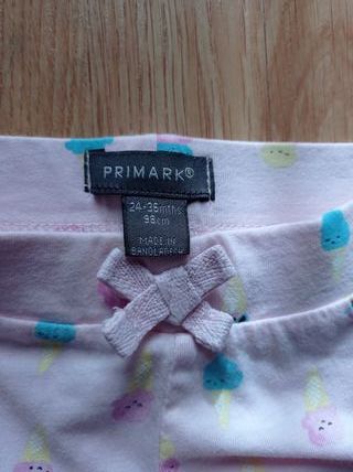 Shorts Primark Helados T.98 (2-3 años)