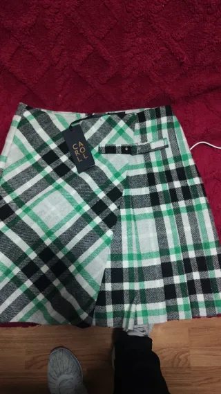 Falda Carol cuadros verde y negro