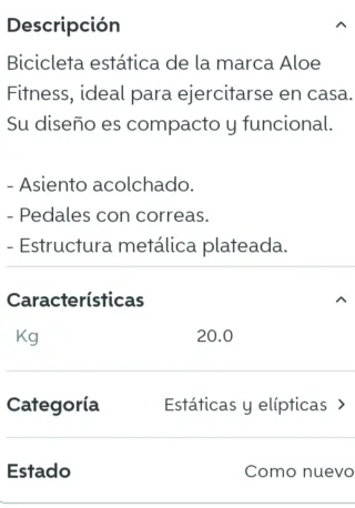 Bicicleta Estática BH Aloe Fitness