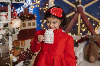 Noria de madera decorada Navidad