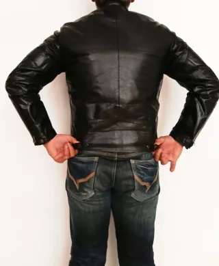 Motera café racer cuero auténtico Redskins S Medid