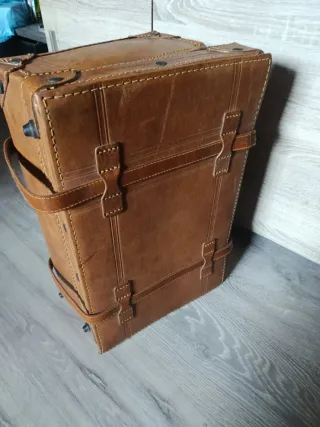 Maleta Antigua de Piel Marrón