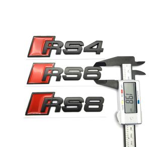 EMBLEMA LOGO TRASERO AUDI RS6 NEGRO MATE