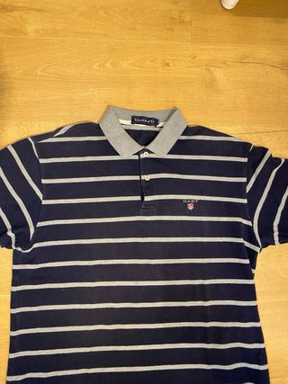 Polo Gant Rayas Azul/Gris Talla XL