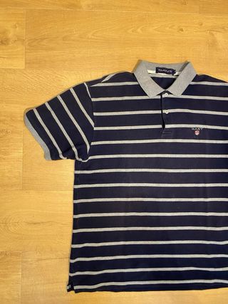 Polo Gant Rayas Azul/Gris Talla XL
