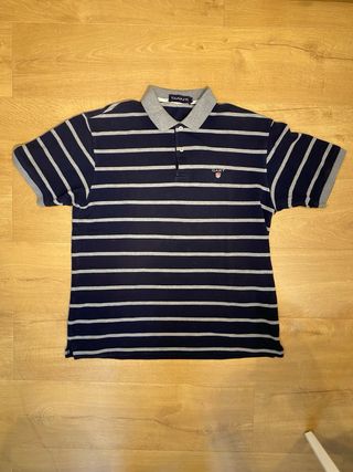 Polo Gant Rayas Azul/Gris Talla XL