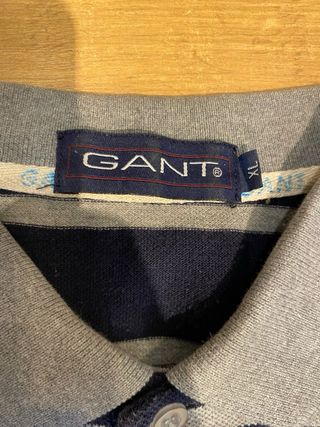 Polo Gant Rayas Azul/Gris Talla XL