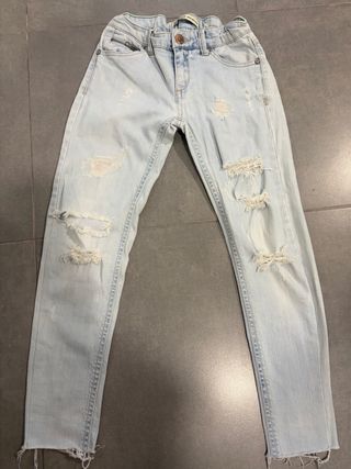 Vaqueros pitillo de tiro bajo para mujer talla 36