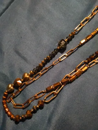 Collana donna oro e marrone