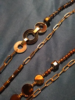 Collana donna oro e marrone