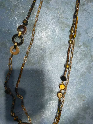 Collana donna oro e marrone