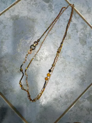 Collana donna oro e marrone