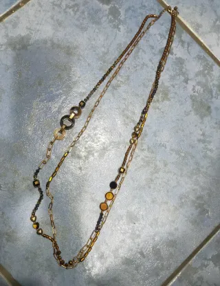 Collana donna oro e marrone