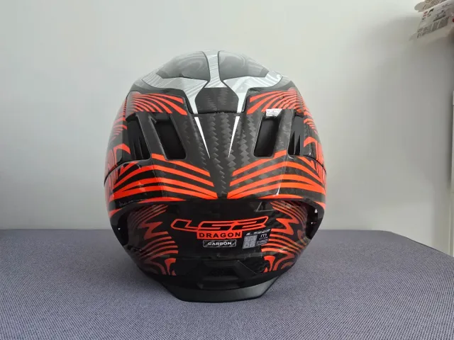 Casco LS2 Dragon Carbon Negro Rojo