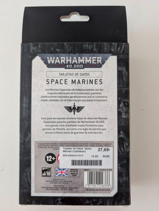 Datacards Space Marines Warhammer 40K