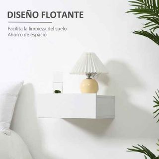 Set de 2 Mesitas de Noche Flotantes con 1 Cajón