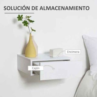 Set de 2 Mesitas de Noche Flotantes con 1 Cajón