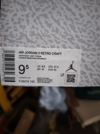 Scarpe Jordan 3 retro Ivory