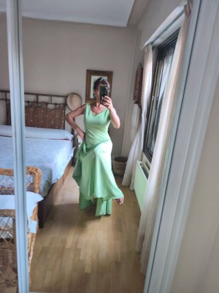 Vestido Flamenco Verde con 6 Godets