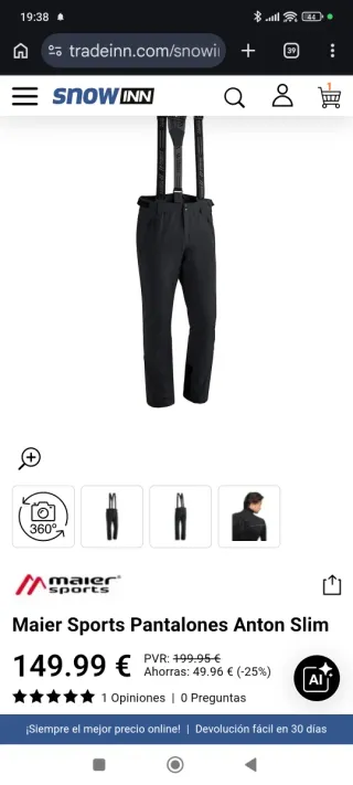 Pantalón Esquí Maier Sports Antón Slim M