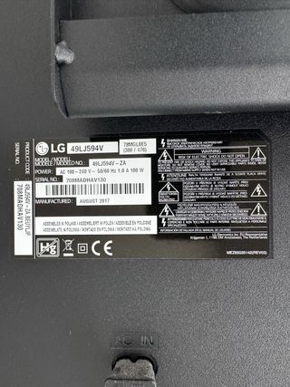 Televisor LG 49 Negro+ Soporte tv con ruedas