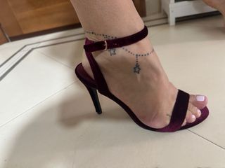 Sandalias Studio F Tacon Alto Burdeos