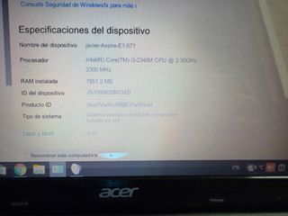 Portátil Acer Negro