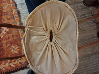 Capazo playa/viaje bordado asa piel