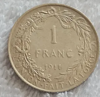 Belgio 1 Franco Argento 1911 FRANC