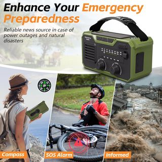 Radio Emergencia 27000mAh Solar FM/AM