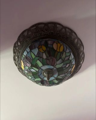 Lampada da Soffitto/Parete Tiffany in Vetro e Metallo