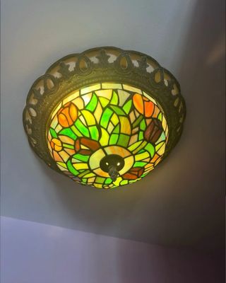 Lampada da Soffitto/Parete Tiffany in Vetro e Metallo