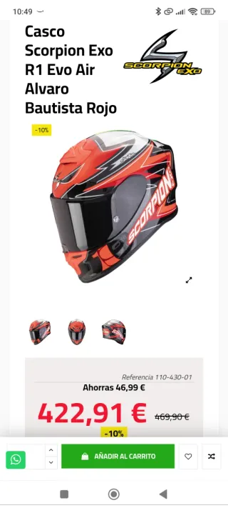 Casco Scorpion R1 Bautista
