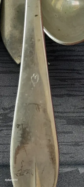 Lote Cubiertos Antiguos Alpaca Plateada Dalia