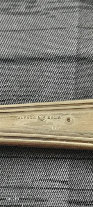 Lote Cubiertos Antiguos Alpaca Plateada Dalia