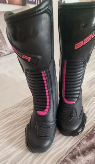 Botas de Moto Bela Mujer Negras y Rosas número 39
