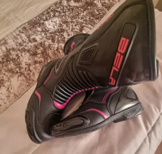 Botas de Moto Bela Mujer Negras y Rosas número 39