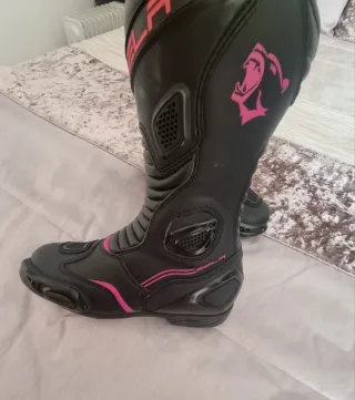 Botas de Moto Bela Mujer Negras y Rosas número 39