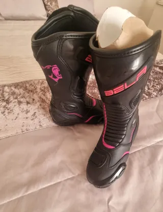 Botas de Moto Bela Mujer Negras y Rosas número 39