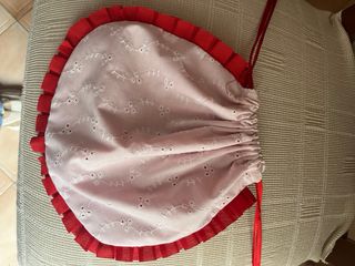 Bolso flamenca rojo y blanco. Forrado.
