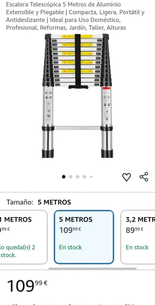Escalera telescópica VEVOR aluminio 5m 170kg