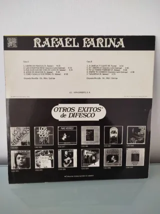 Vinilo Rafael Farina Raíces Populares