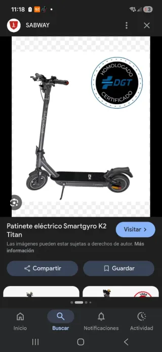 Patinete Eléctrico Smartgyro K2 Titan