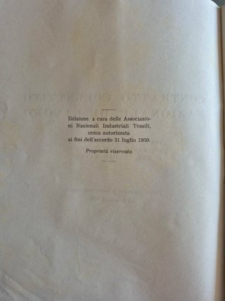 Libretto Contratto Collettivo Lavoro 1959
