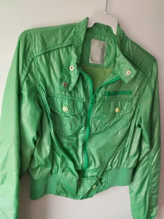 Chaqueta Bomber Cortavientos Verde Talla L